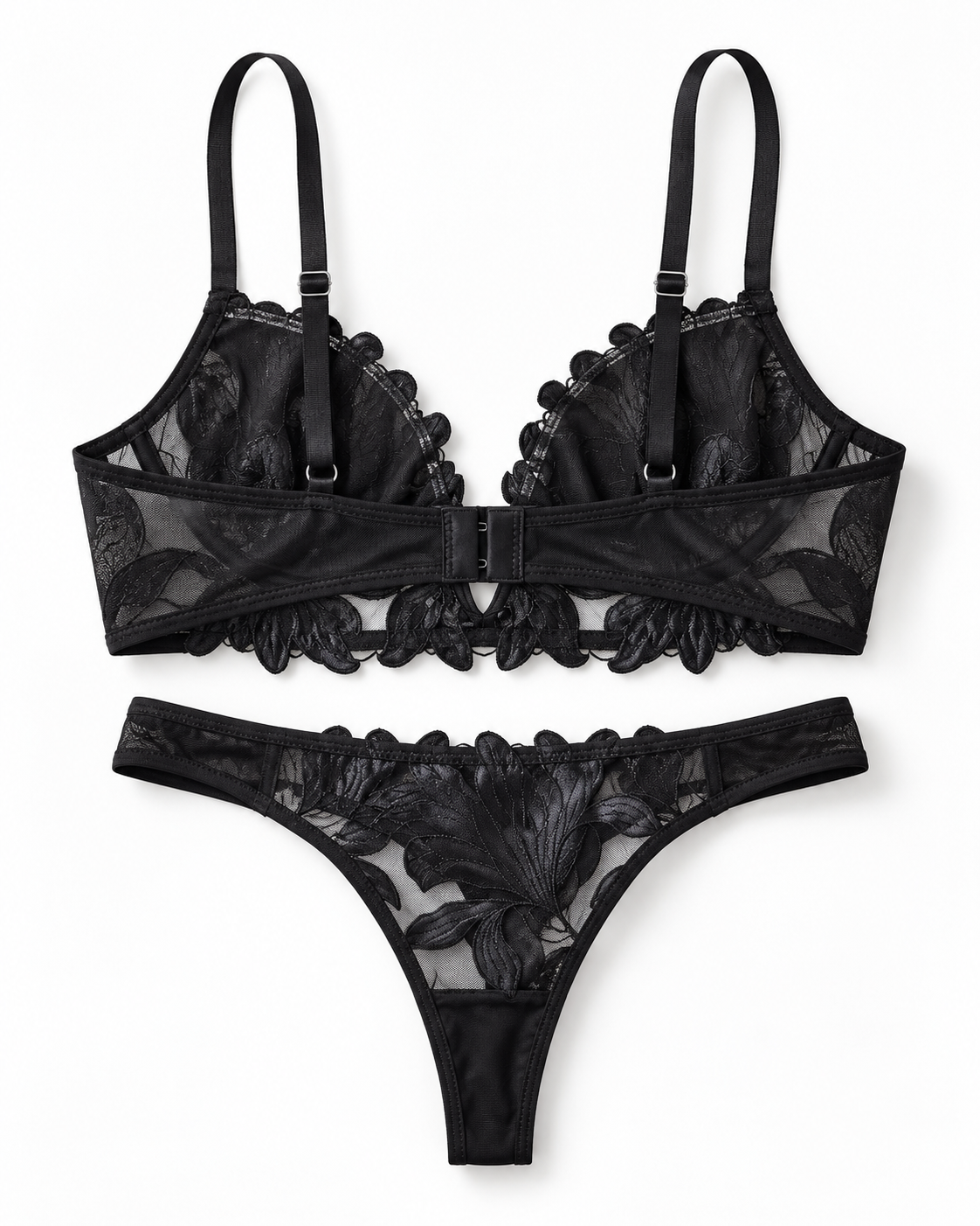 Midnight Bloom Lace Set