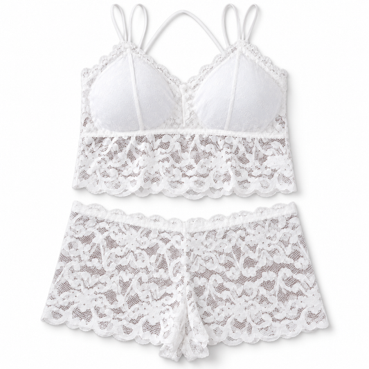 Bridal Lace Cami & Boyshort Set