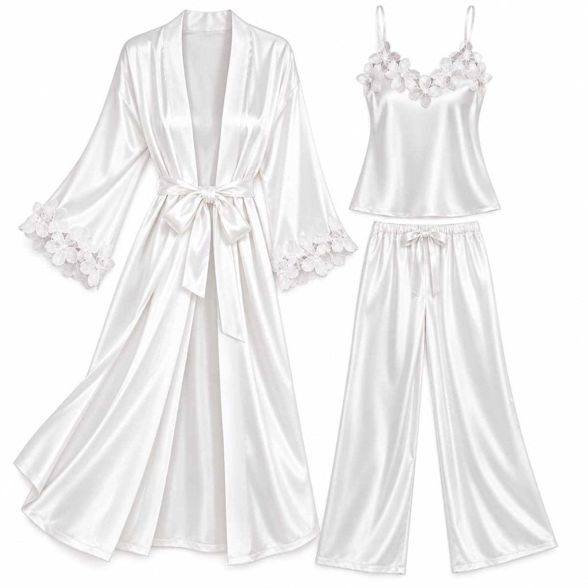 Bride Lace Lounge Three-Piece Set