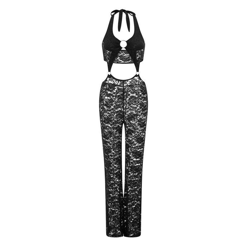 Flare Pants Lace Jumpsuit