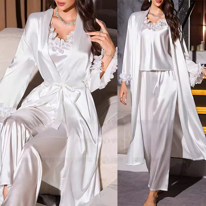 Bride Lace Lounge Three-Piece Set