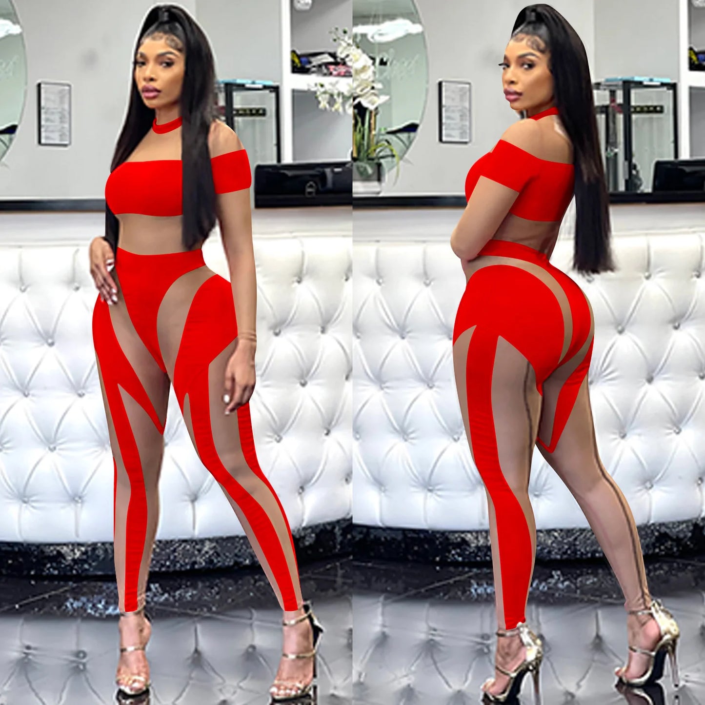 Monica Mesh Jumpsuit